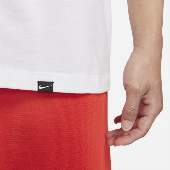 Męski T-shirt z krótkim rękawem do koszykówki Nike Swoosh - Biel