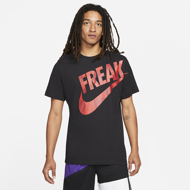 фото Мужская баскетбольная футболка с принтом nike dri-fit giannis “freak” - черный