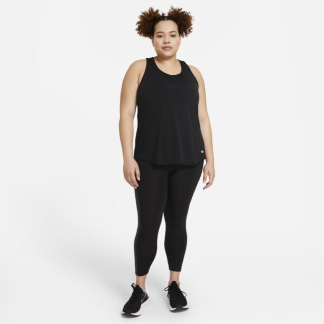 Damska koszulka bez rękawów do biegania Nike Breathe Cool (duże rozmiary) - Czerń