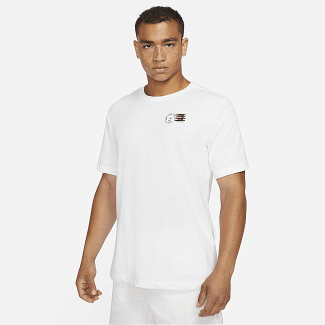 фото Мужская теннисная футболка nikecourt dri-fit - белый