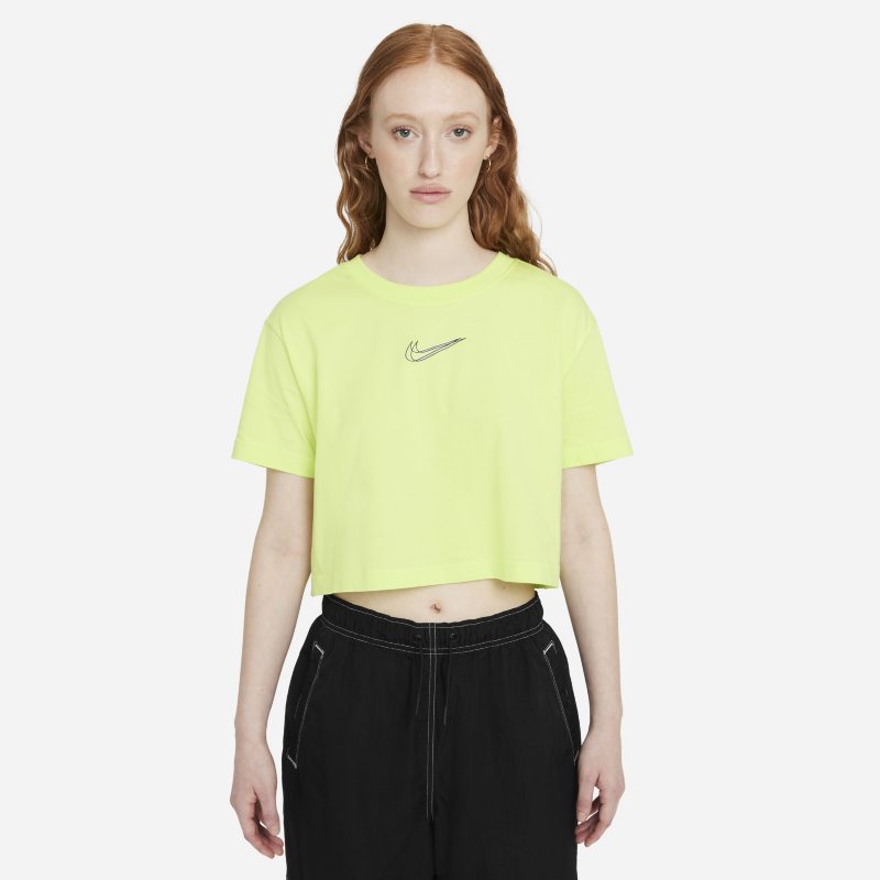Nike Sportswear Camiseta corta para danza - Mujer - Amarillo Nike