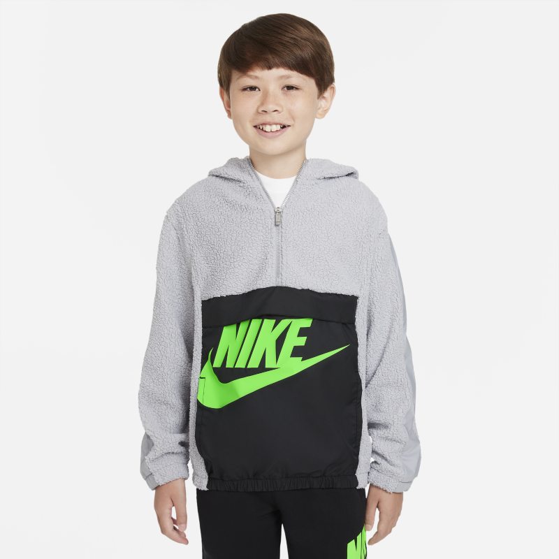 Nike Sportswear Sudadera con capucha y media cremallera para el invierno - Niño - Gris