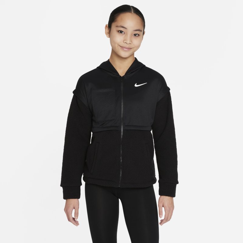Nike Sudadera con capucha con cremallera completa - Niña - Negro