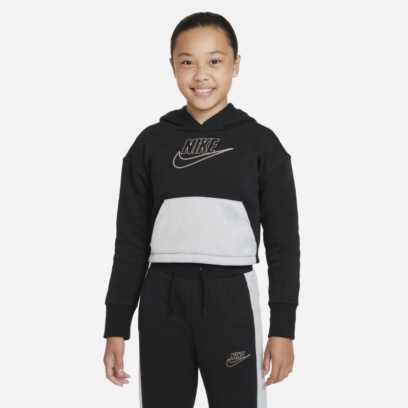 Nike Sportswear Club Fleece Icon Clash Sudadera con capucha - Niña - Negro