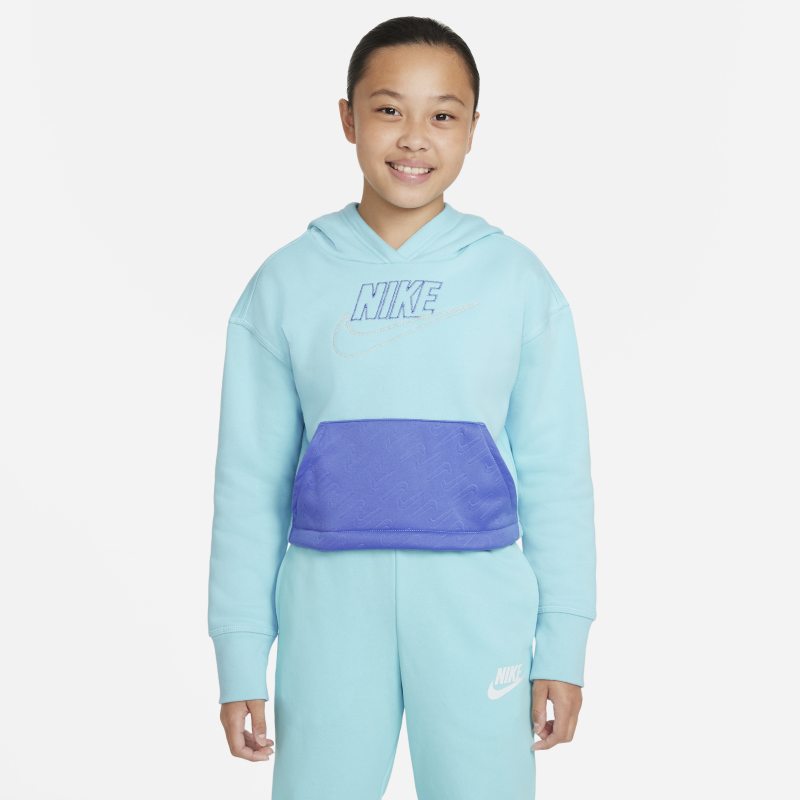 Nike Sportswear Club Fleece Icon Clash Sudadera con capucha - Niña - Azul