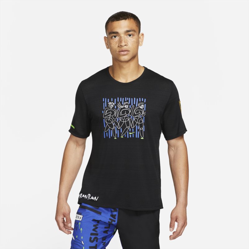 Nike Dri-FIT Miler Hackney Camiseta de running - Hombre - Negro