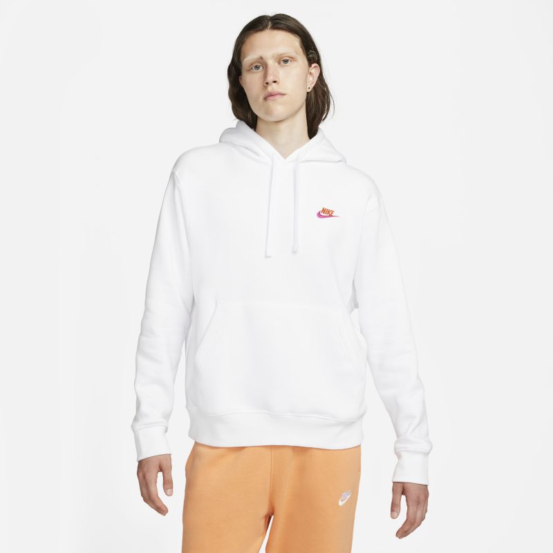 Image of Felpa pullover con cappuccio Nike Sportswear Club Fleece - Uomo - Bianco