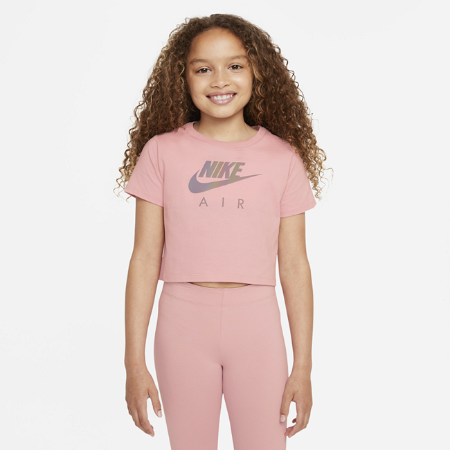 фото Укороченная футболка для девочек школьного возраста nike sportswear - розовый
