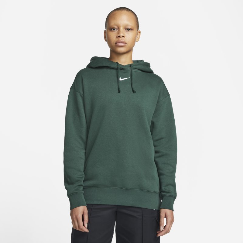 Nike Sportswear Essential Collection Sudadera con capucha de tejido Fleece oversize - Mujer - Verde