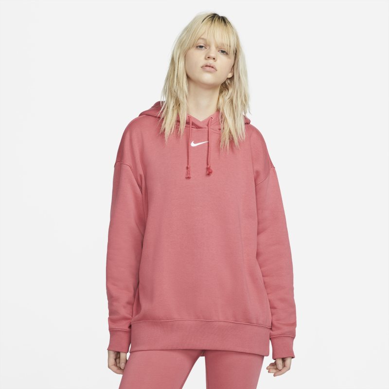 Nike Sportswear Essential Collection Sudadera con capucha de tejido Fleece oversize - Mujer - Rosa