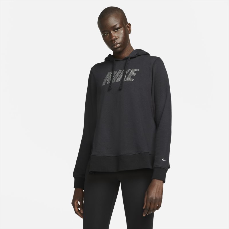 Nike Dri-FIT Sudadera capucha de entrenamiento con estampado - Mujer - Negro