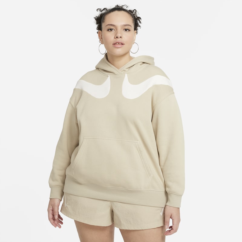 Nike Sportswear Swoosh Sudadera con capucha oversize de tejido Fleece - Mujer - Marrón