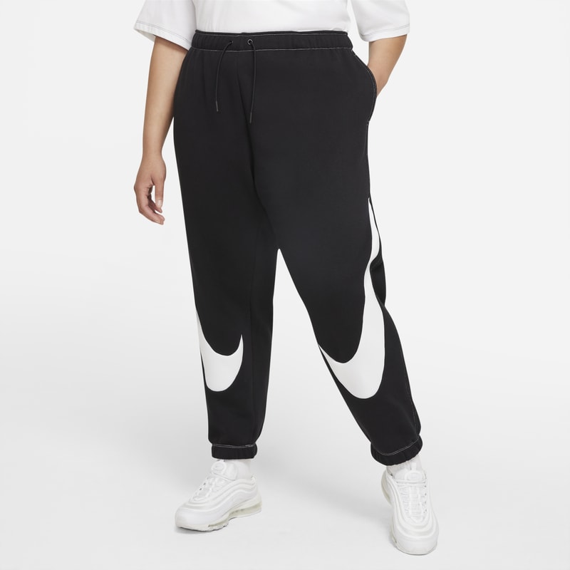 Nike Sportswear Swoosh Jogger holgado de tejido Fleece - Mujer - Negro