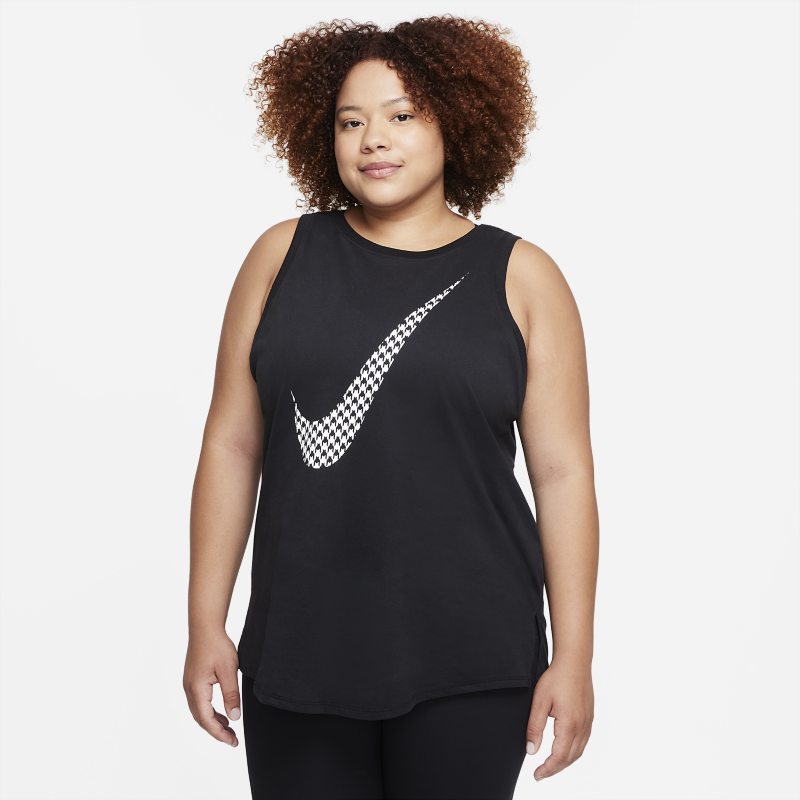 Damska koszulka treningowa bez rękawów z nadrukiem Nike Dri-FIT Icon Clash (duże rozmiary) - Czerń