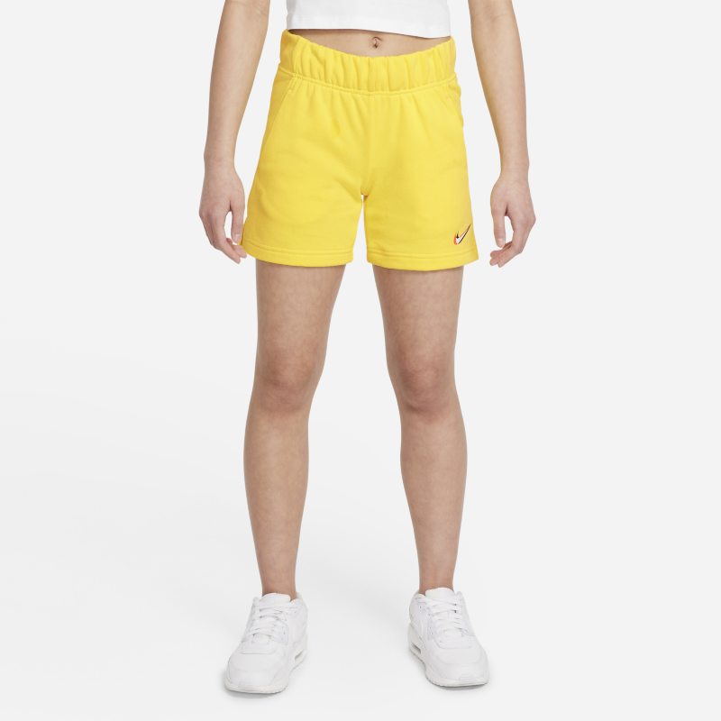 Nike Sportswear Pantalón corto para baile de tejido French terry - Niña - Amarillo