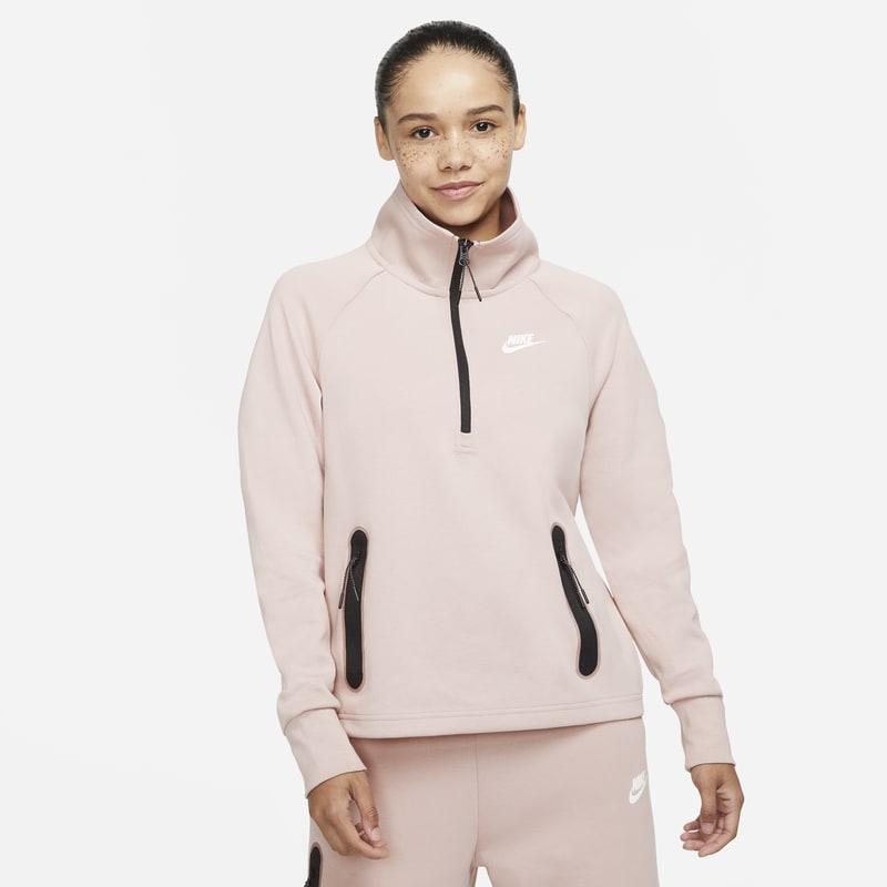 Nike Sportswear Tech Fleece Parte de arriba con cremallera de 1/4 - Mujer - Rosa