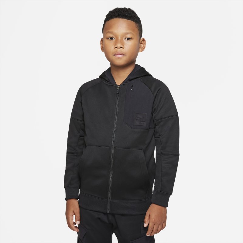 Nike Sportswear Air Max Sudadera con capucha de tejido Fleece con cremallera completa - Niño - Negro