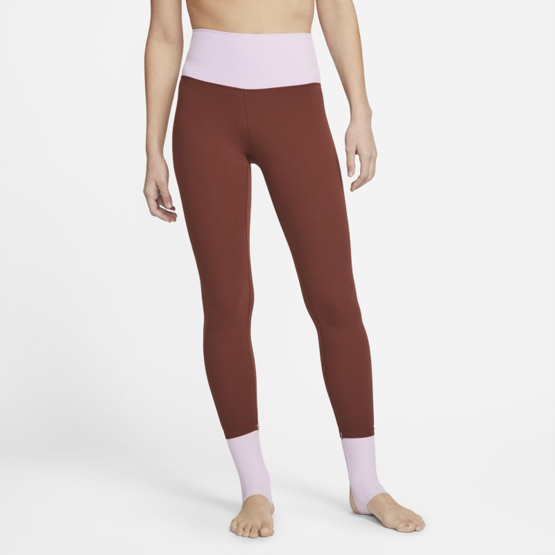 Nike Yoga Dri-FIT Luxe Leggings de 7/8 de cintura alta con estilo Color Block - Mujer - Marrón