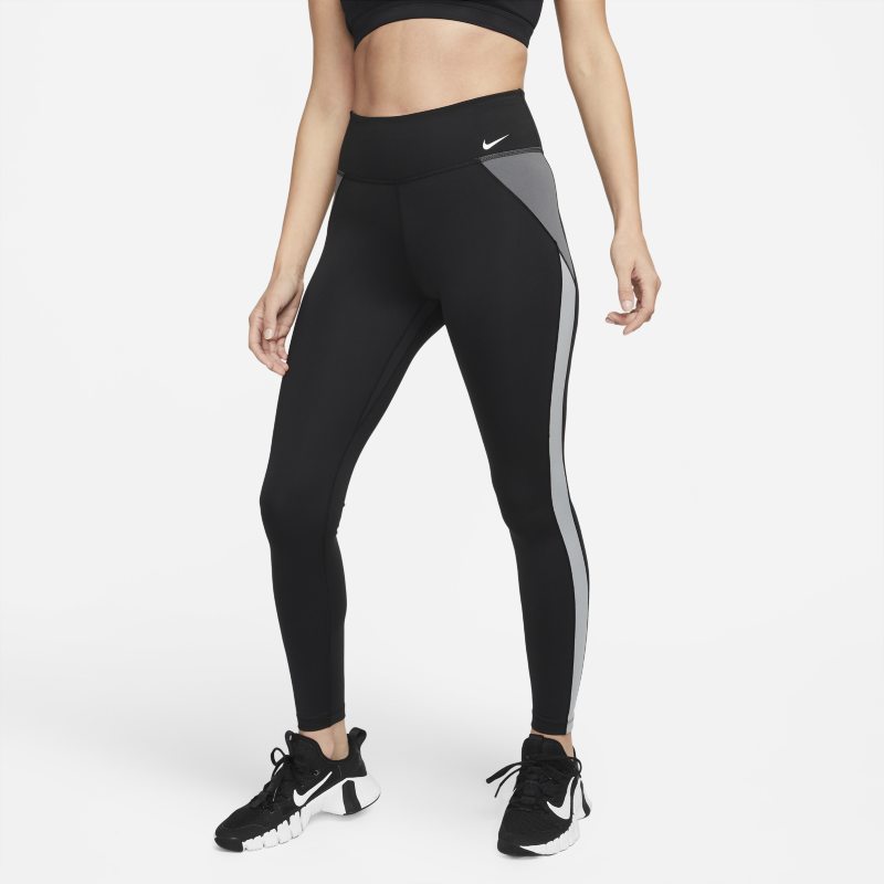 Nike One Dri-FIT Leggings de talle medio con diseño Color Block - Mujer - Negro
