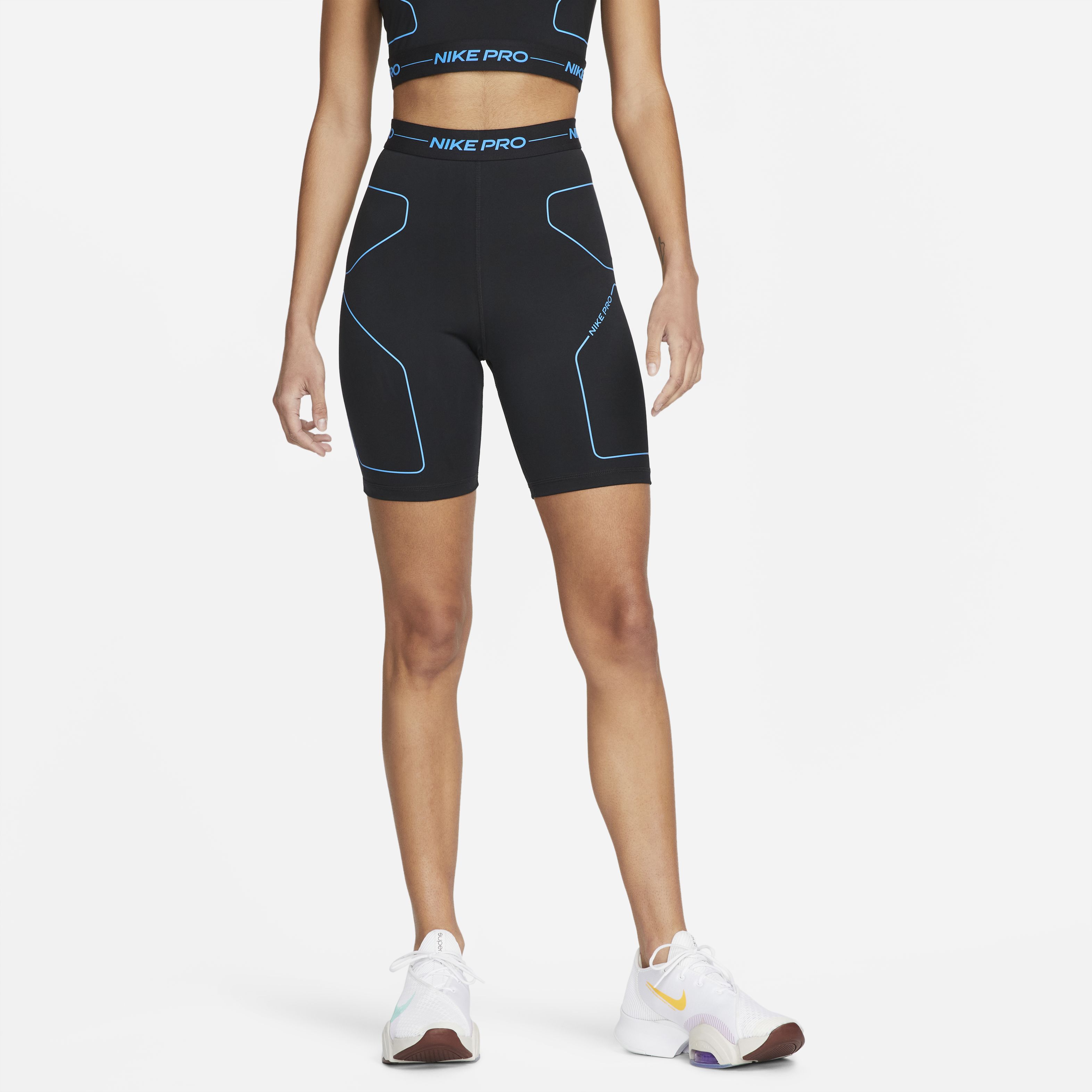 Nike Pro Dri-FIT, Negro/Azul láser, hi-res