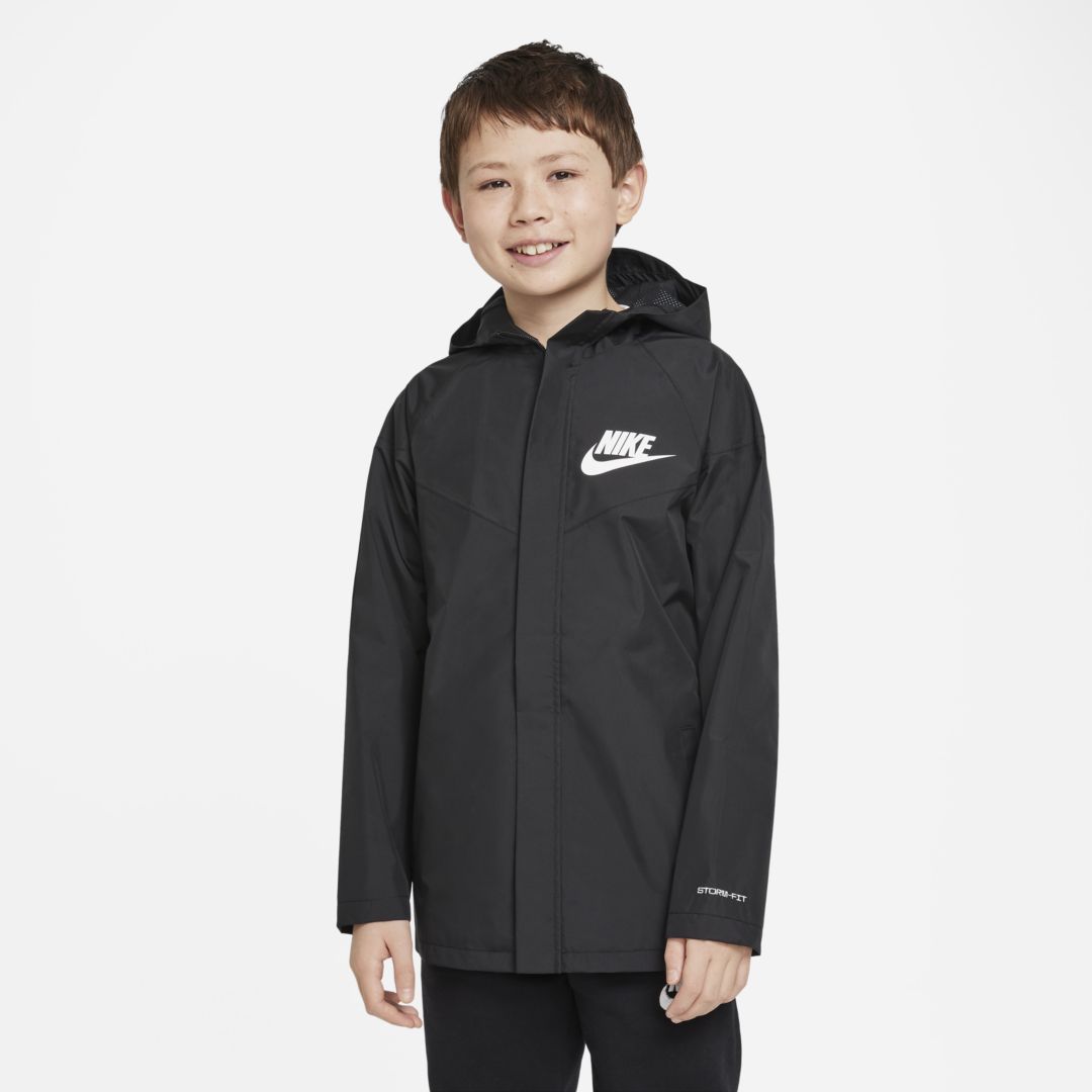 Nike Sportswear Storm-fit Windrunner Big Kids' Jacket In Black,black ...