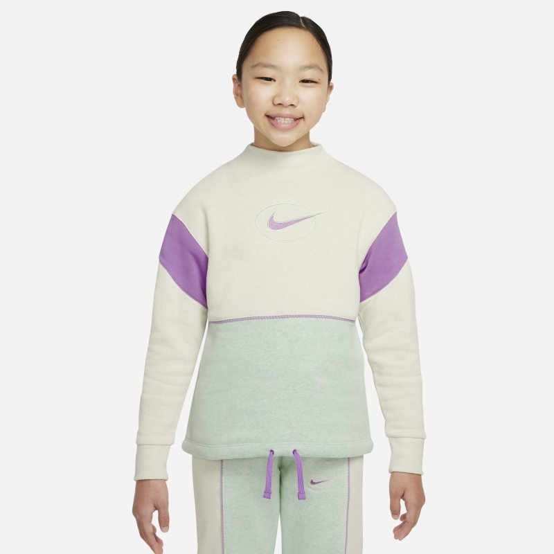 Nike Sportswear Camiseta de cuello alto y manda larga de tejido Fleece - Niña - Amarillo