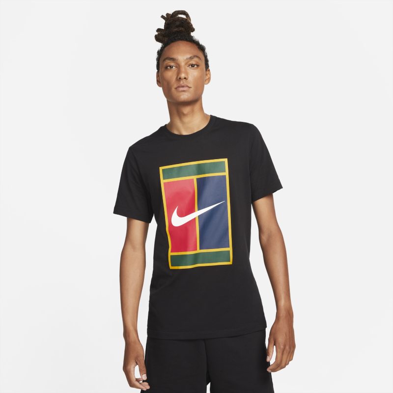 NikeCourt Camiseta de tenis con logotipo - Hombre - Negro