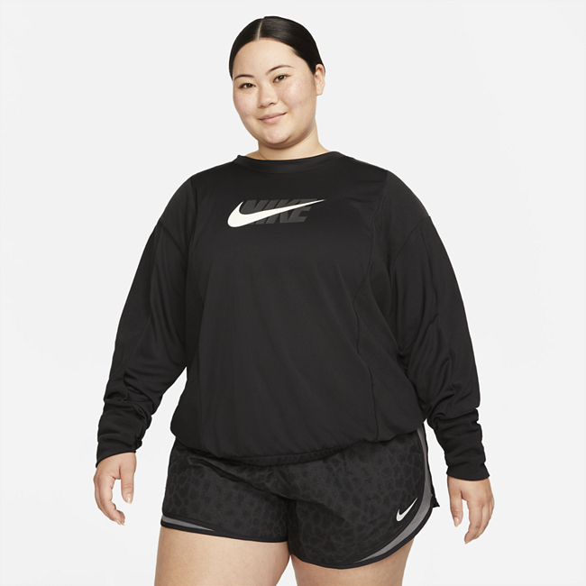 фото Женская беговая толстовка nike dri-fit icon clash (большие размеры) - черный