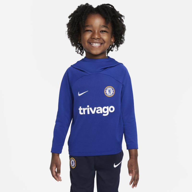 Image of Felpa da calcio con cappuccio Nike Dri-FIT Chelsea FC Academy Pro – Bambini - Blu