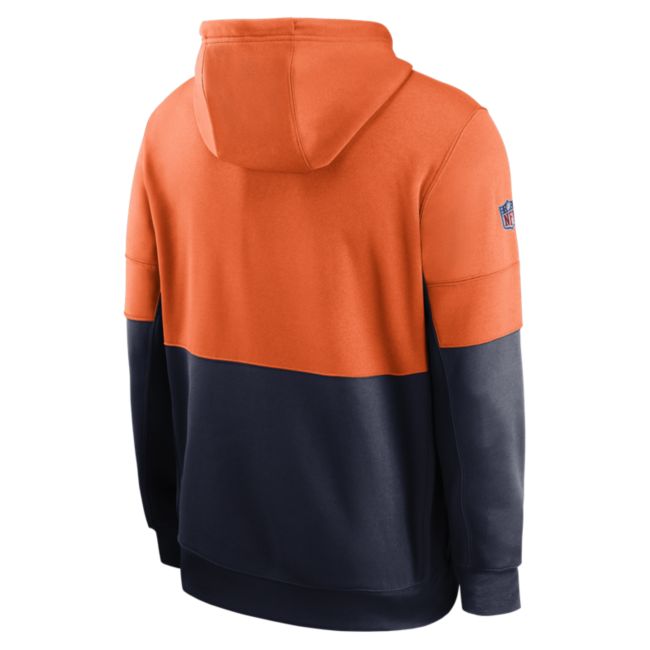 Męska bluza z kapturem Nike Therma Team Name Lockup (NFL Denver Broncos) - Pomarańczowy