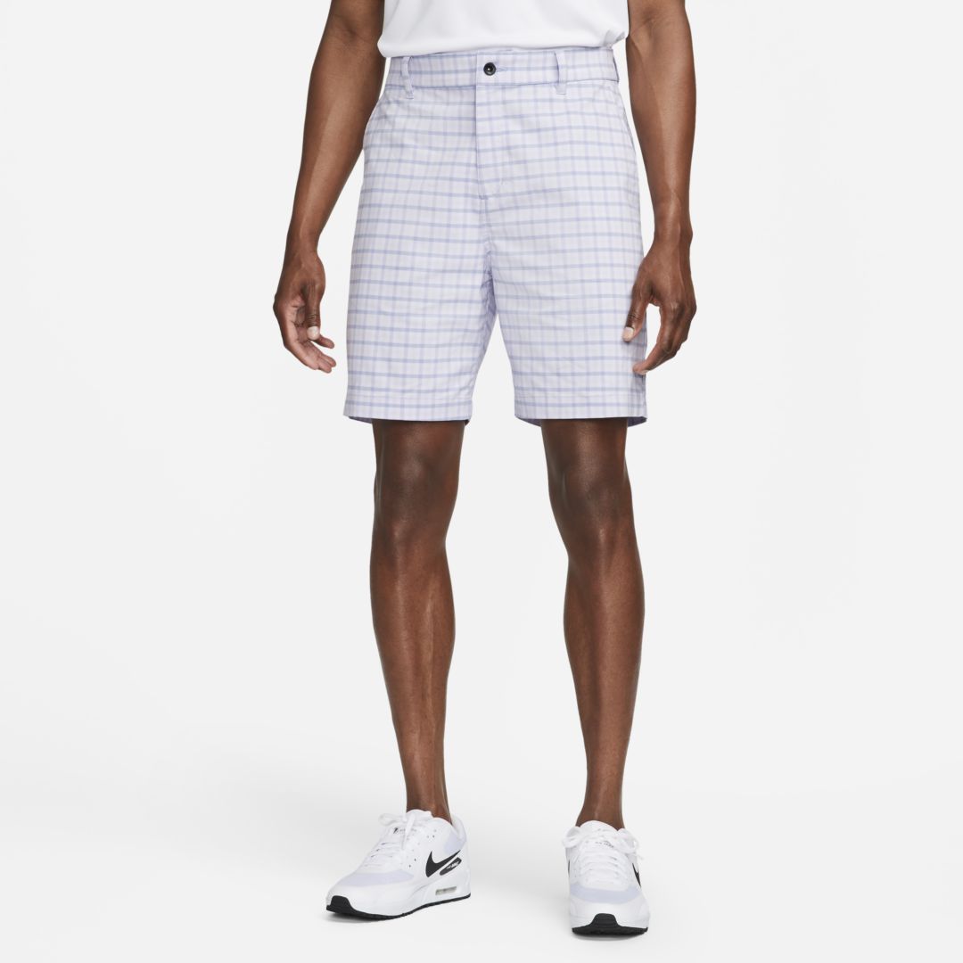 Nike Dri-fit Uv Men's Chino Plaid Golf Shorts In Light Thistle,barely ...