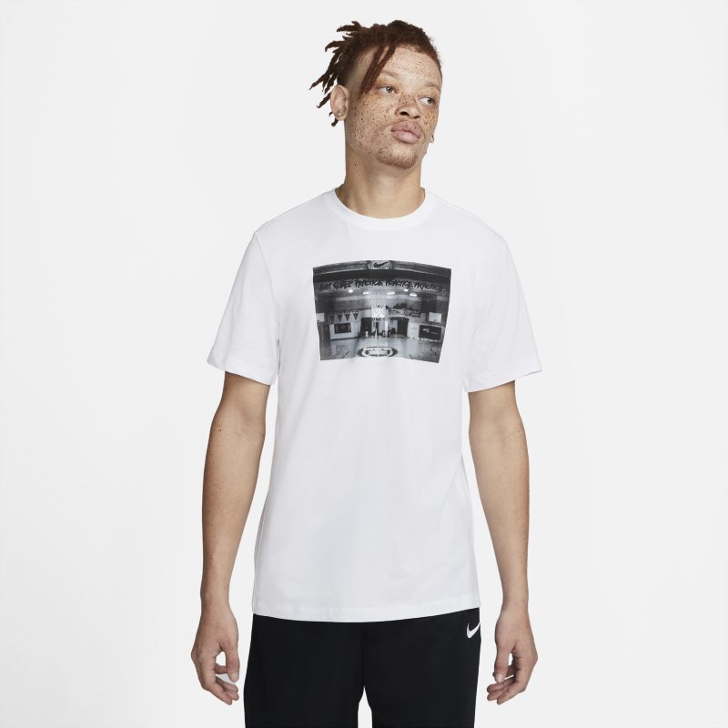 Basket-t-shirt Nike Dri-FIT Photo för män - Vit
