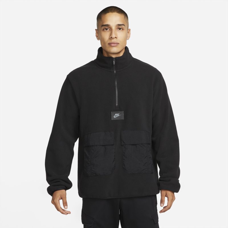 Nike Sportswear Therma-FIT Sudadera de tejido Fleece con capucha y cremallera de 1/2 - Hombre - Negro