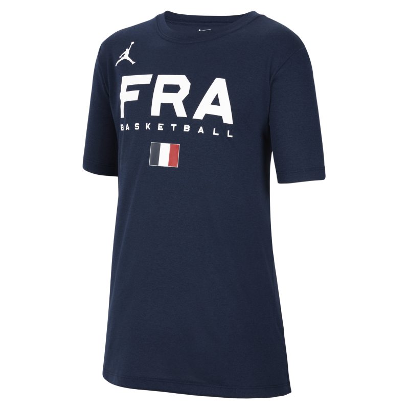 Basket-t-shirt Frankrike Jordan Dri-FIT för ungdom - Blå