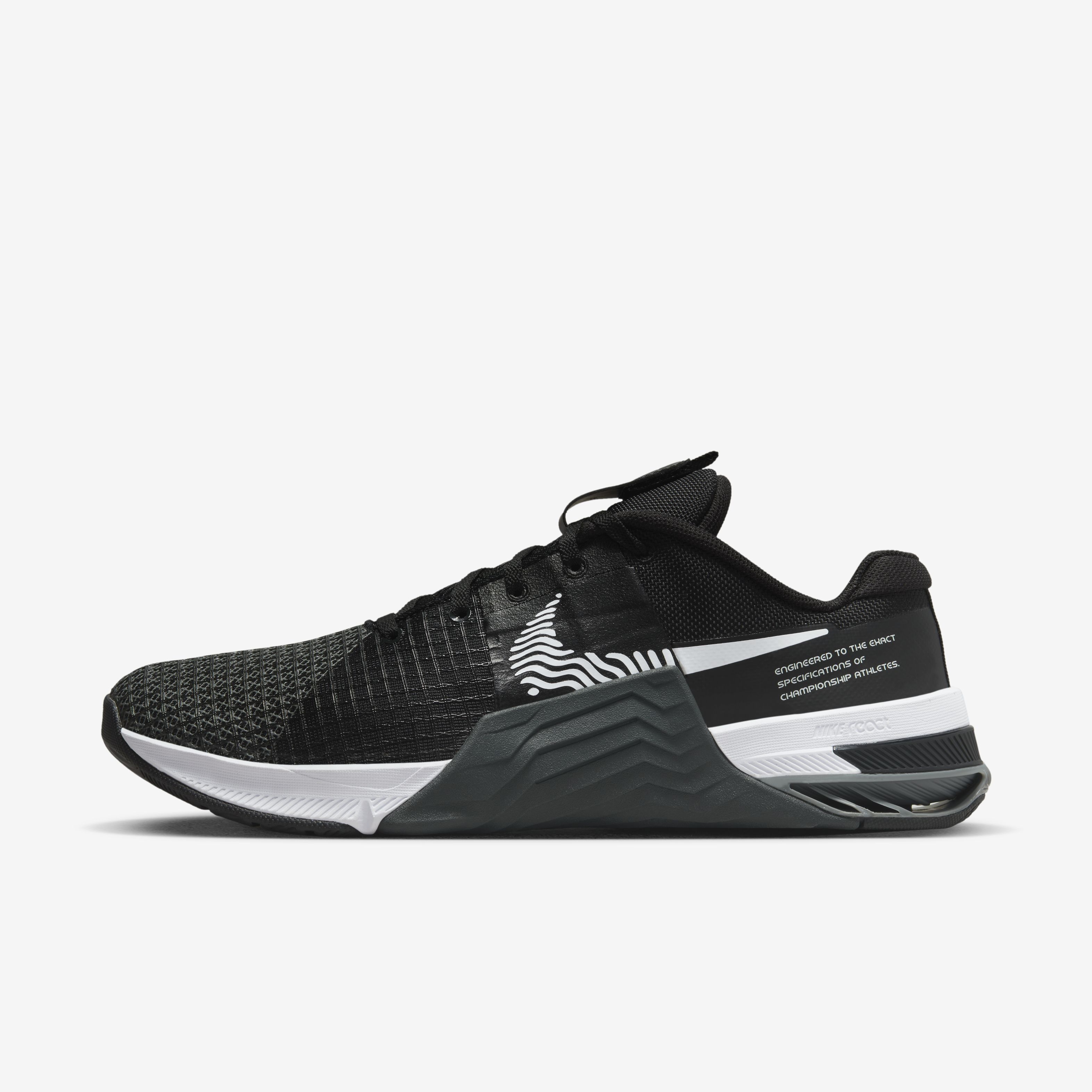 Nike Metcon 8, Negro/Gris humo oscuro/Gris humo/Blanco, hi-res