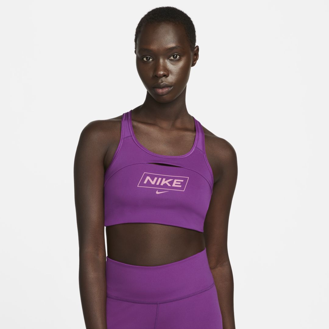 Nike Women's Pro Swoosh Medium-support Non-padded Graphic Sports Bra In ...
