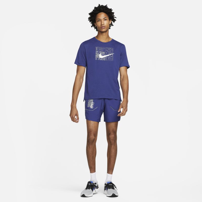 Nike Dri-FIT Stride D.Y.E., Azul real oscuro/Gris ahumado, hi-res