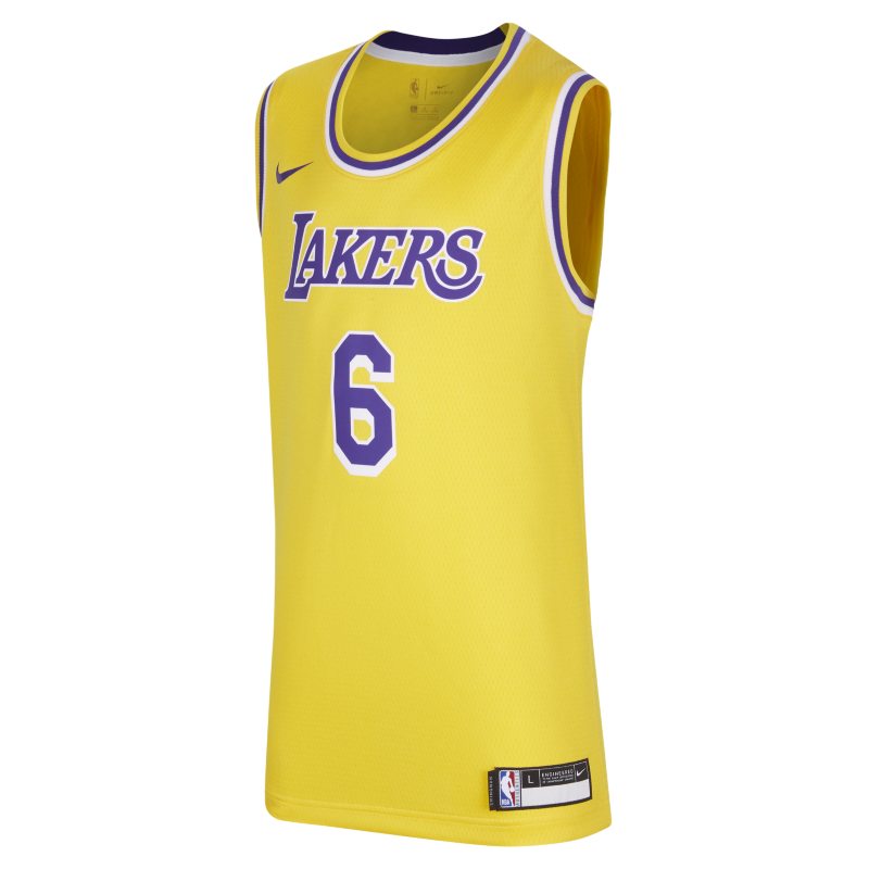 LeBron James Los Angeles Lakers Icon Edition Camiseta Nike NBA Swingman - Niño/a - Amarillo