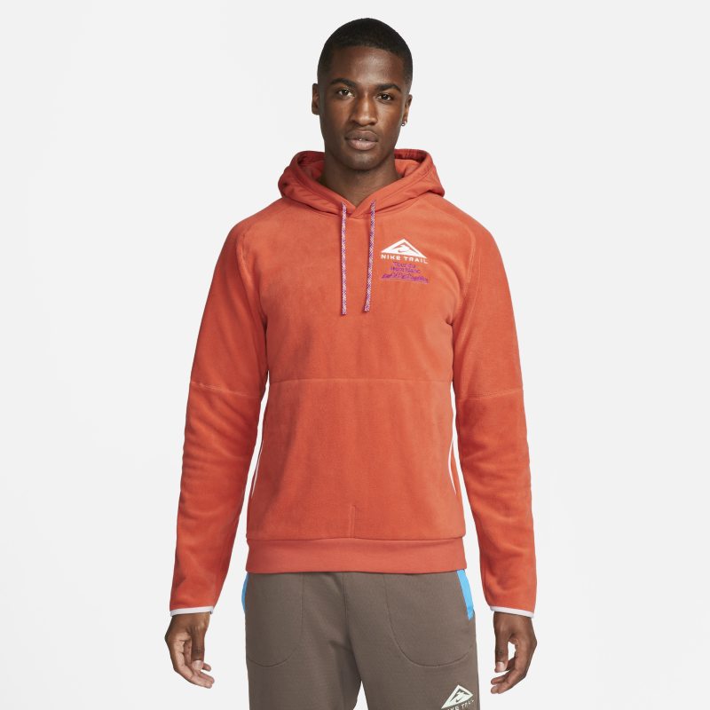 Image of Felpa pullover da trail running con cappuccio Nike Trail Mount Blanc – Uomo - Arancione
