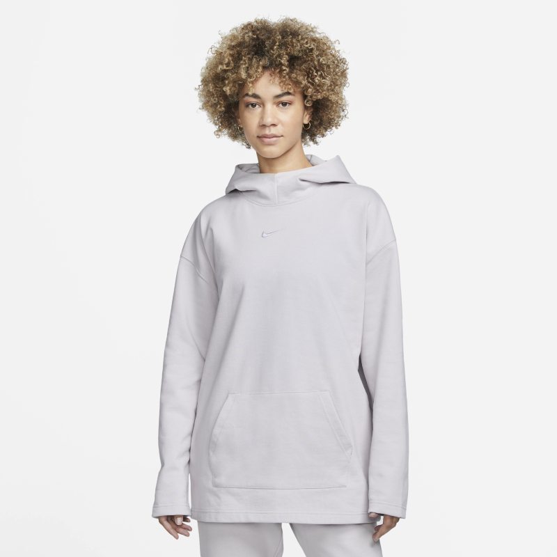 Image of Felpa oversize in fleece con cappuccio e collo a imbuto Nike Sportswear - Viola