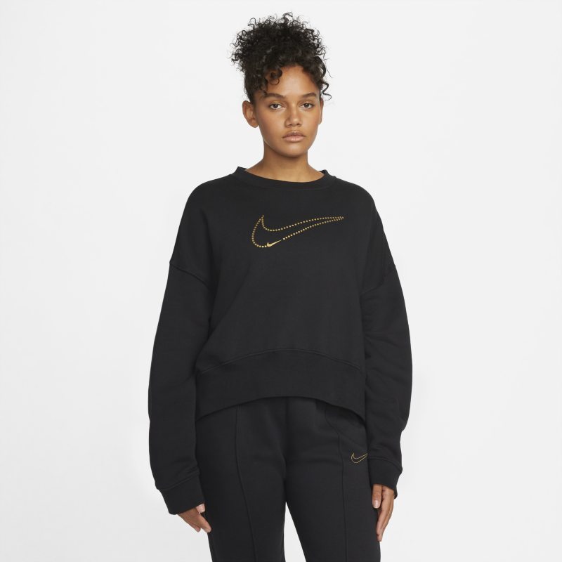Nike Sportswear Sudadera de chándal de tejido Fleece metalizada - Mujer - Negro