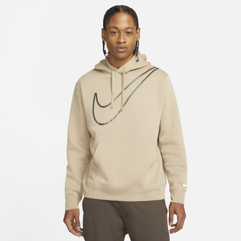 Image of Felpa pullover in fleece con cappuccio Nike Sportswear - Uomo - Marrone