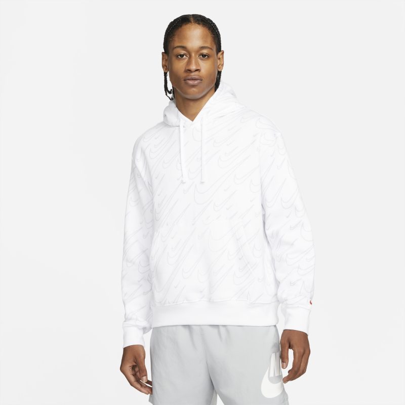 Nike Sportswear Sudadera con capucha de tejido Fleece con estampado - Hombre - Blanco