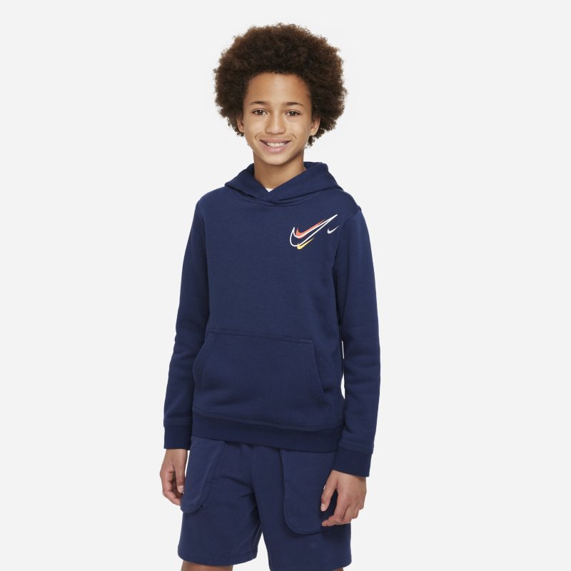 Image of Felpa con cappuccio in fleece Nike Sportswear – Ragazzo - Blu