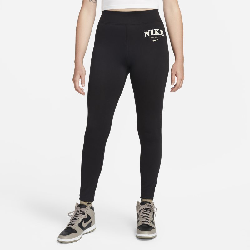 Image of Leggings a vita alta con logo Nike Sportswear – Donna - Nero