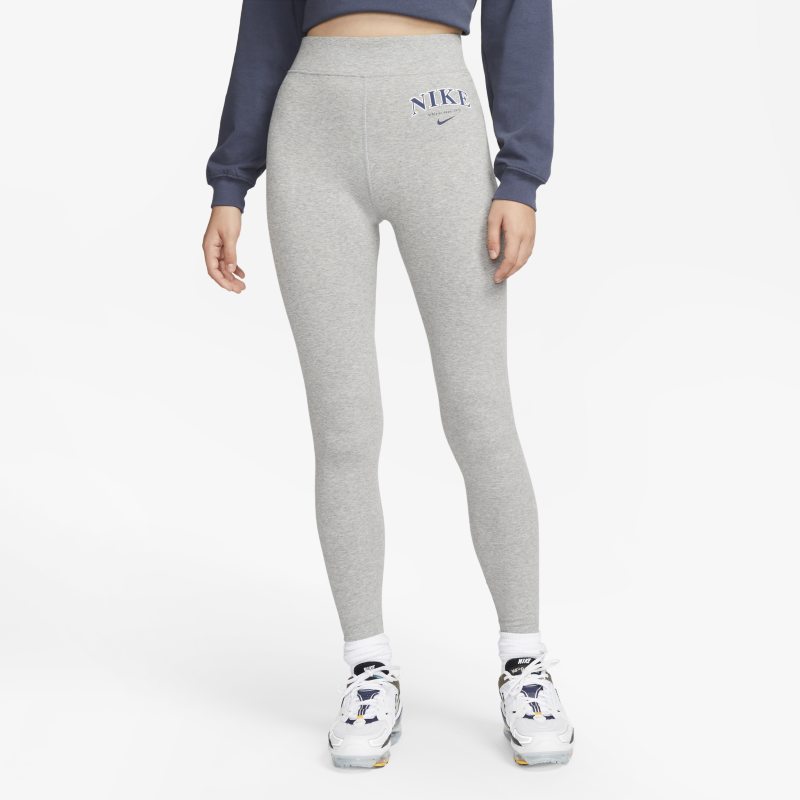 Image of Leggings a vita alta con logo Nike Sportswear – Donna - Grigio
