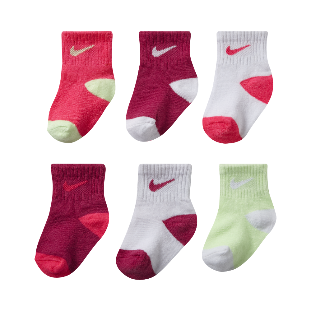 Nike Logo Infant/Toddler Socks (6 Pair) Size 6-12M (Pink) - Clearance ...
