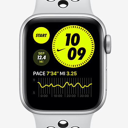 Apple Nike Series 6 (GPS Cellular) with Nike Sport Band 44mm Silver Aluminum Case. Nike.com