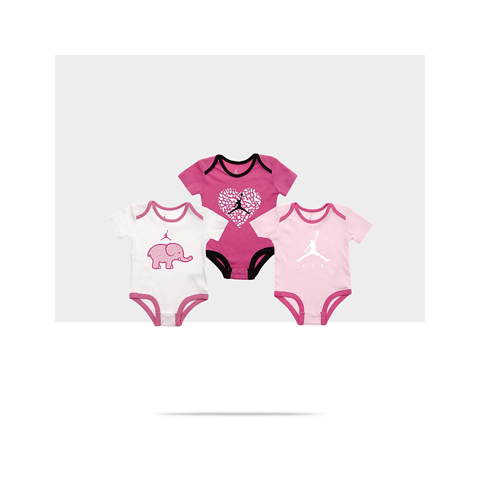  Jordan Logo Three Piece Newborn Girls Bodysuit Set