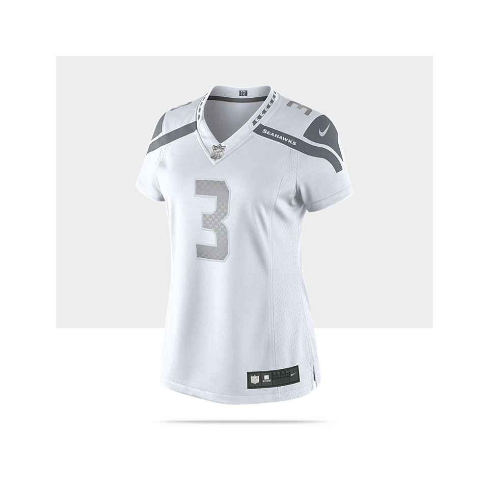 NFL Seattle Seahawks (Russell Wilson) Nike Platinum Womens Football